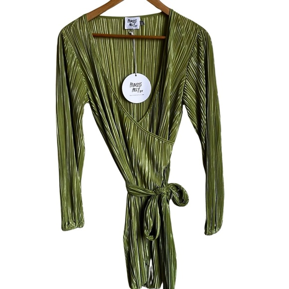 Princess Polly Walton Mini Dress Green in Size 6 - Picture 3 of 10